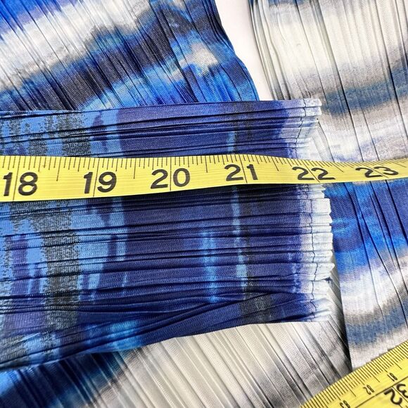 Chicos Open Front Cardigan Large Textured Crinkle Shades of Blue NO SIZE TAG - Picture 5 of 13